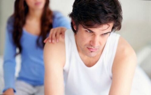 violación de la función eréctil en un hombre con prostatitis